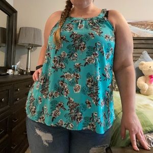 Torrid FLORAL GEORGETTE HIGH NECK TANK TOP